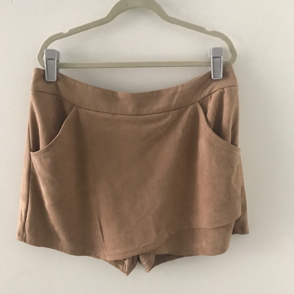 Tan Suede Envelope Skirt